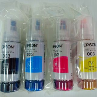 น้ำหมึก EPSON 003 Bk c m y ใช้ได้กับเครื่องEpson L3110/L3111/L3108/L3158/L4150/L4158/L4160 หมึกแท้ 💯%📦