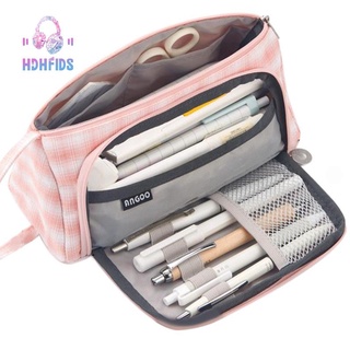 Big Capacity Colored Canvas Storage Pouch Marker Pen Pencil Case Stationery Bag for Middle High School Office College