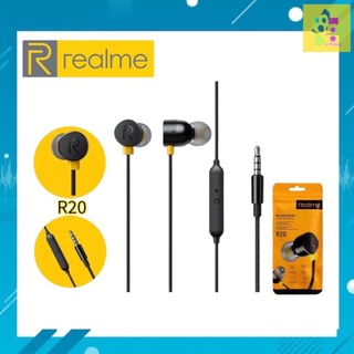 หูฟัง Realme รุ่น R20 แจ๊ค3.5MM หูฟังเสียงดี หูฟังแท้ Realme สามารถใช้งานได้กับทุกรุ่น คุยสายได้