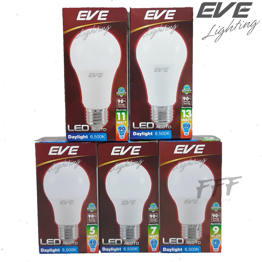 EVE หลอดแอลอีดี หลอดประหยัดไฟ LED bulb E27 รุ่น A60 ขนาด 5W , 7W , 9W , 11W , 13W ยี่ห้อ EVE - รูปที่ 5