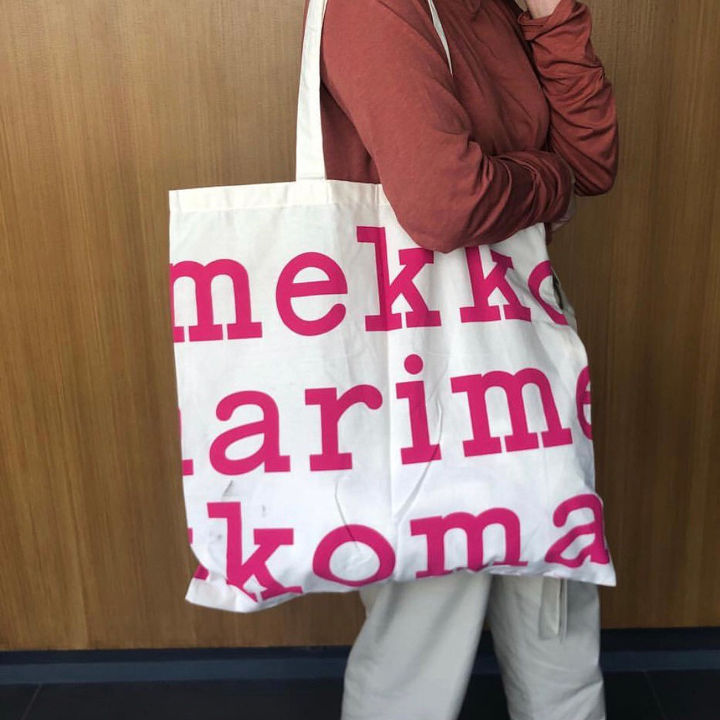 Marimekko logo tote bag ของแท้100% มีป้ายแท็ก | Shopee Thailand