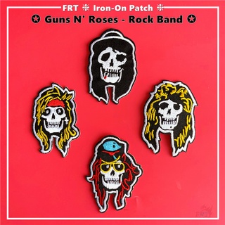 ☸ Guns N Roses - แผ่นแพทช์รีดผ้า แบบวงร็อค ☸ แผ่นแพทช์รีดติดเสื้อ DIY 1 ชิ้น