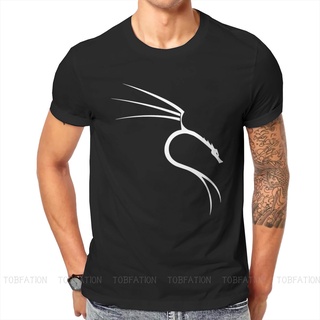 เสื้อยืด ผ้าฝ้าย คอกลม พิมพ์ลายโปรแกรมคอมพิวเตอร์ Kali Linux ทรงหลวม สไตล์คลาสสิก สําหรับผู้ชาย