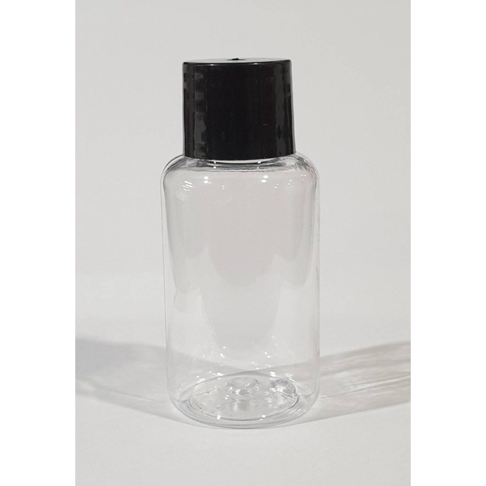 ขวดพลาสติกใสทรงคลาสสิค 30 ml. พร้อมฝาปิด 1 แพ็คมี 50 ใบ มีฝาปิด 5 แบบ