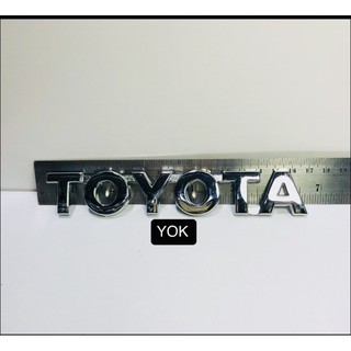 โลโก้คำว่าToyota ติดท้ายรถยนต์โครเมียมมีหลายขนาดราคาต่อชิ้น