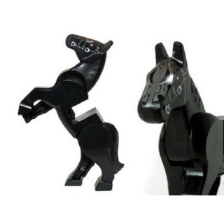 LEGO® Horse, Movable Legs with Dark Red Eyes, White Pupils and Pearl Dark Gray Bridle Pattern