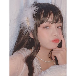 🔥Hot sale~Feather Headdress ผม Carson Fairy Super Fairy ผม Hairpin คลิปด้านข้างสาวญี่ปุ่นน่ารักโบราณสไตล์ Hanfu อุปกรณ์เ