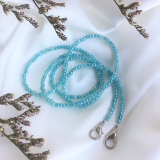 new❗️MINT PEARL BEADS 💙✨ Face mask lanyard 🐻 สายคล้องแมสลูกปัด แฮนเมด