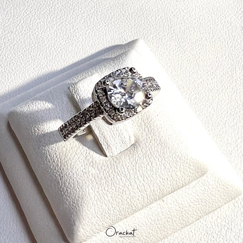 Ray ring. (แหวนงานชุบทองคำขาว เพชร CZ) - orachat_accessories - ThaiPick
