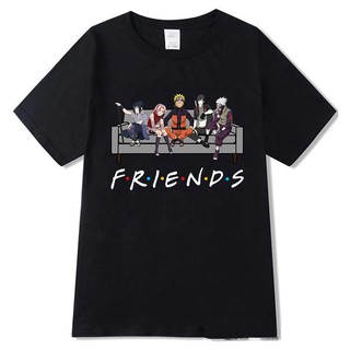 Naruto Kakashi Friends Printed Round Neck T-Shirts Cozy Tops