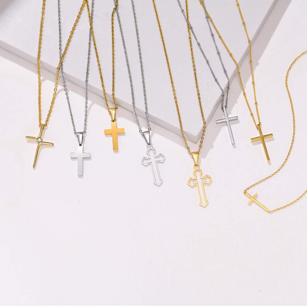 Vnox สร้อยคอสเตนเลส 18K สีทอง สําหรับผู้หญิง