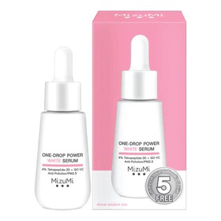 MizuMi One-Drop Power WHITE Serum 25ml. มิซึมิ วัน-ดรอป พาวเวอร์ ไวท์ เซรั่ม 1 หยดทรงพลัง ปกป้อง บำรุง ฟื้นฟูผิวขาว