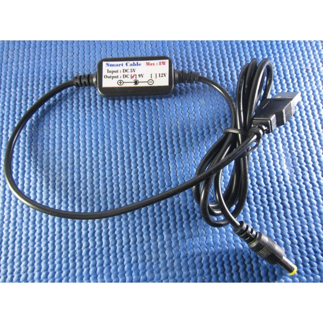 Smart Cable สายแปลงไฟUSB 5V เป็น 9V ขนาด DC 5.5*2.5,5.5*2.1 ยาว 1.2เมตร Max8w