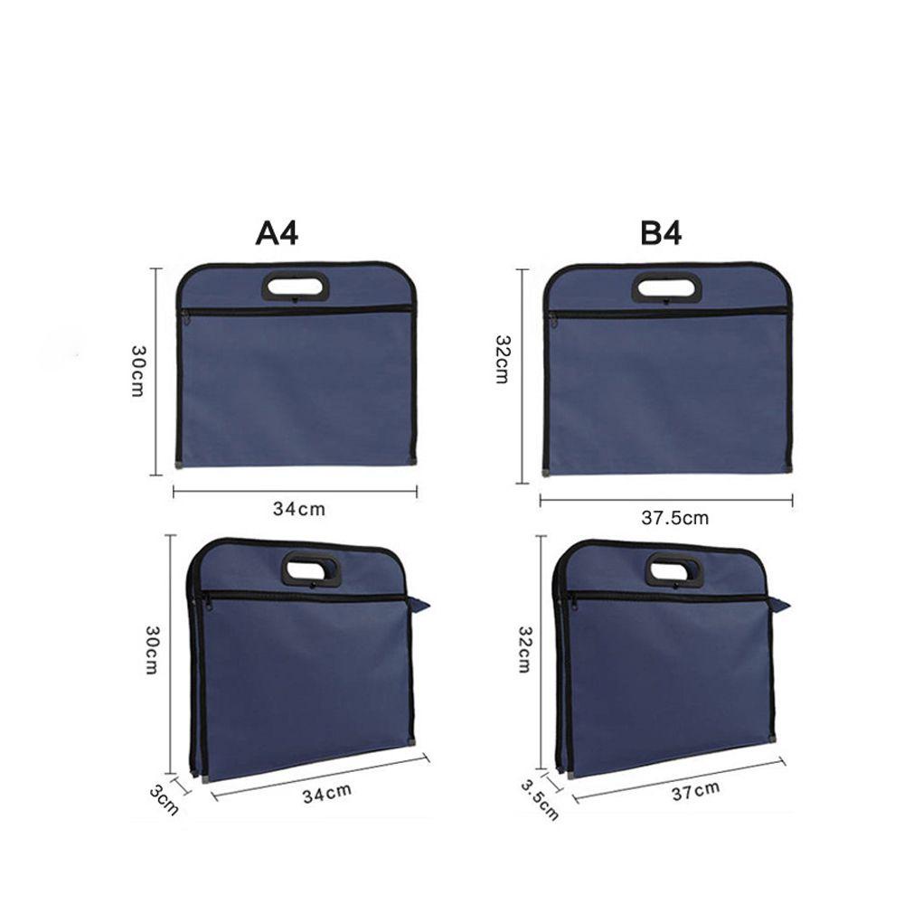 Fitnessfactory กระเป๋าแฟ้มผ้าใบ 1 ชิ้นอุปกรณ์สํานักงานโน้ตบุ๊ค B4/A4 โรงเรียน Filing ผลิตภัณฑ์ข้อมูลกระเป๋าแบบพกพา Oxford ผ้า Conference กระเป๋า