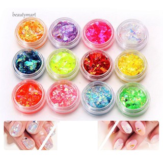 ♥♥ผงกลิตเตอร์ ชิมเมอร์ สําหรับตกแต่งเล็บ 12 สี