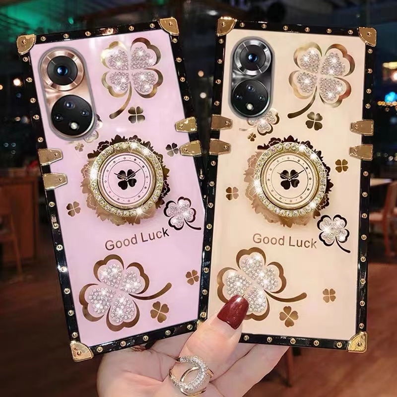 YJD เคส Huawei Nova 9 Pro Nova 9 SE Bracket Clover Square เคสโทรศัพท์กันกระแทก