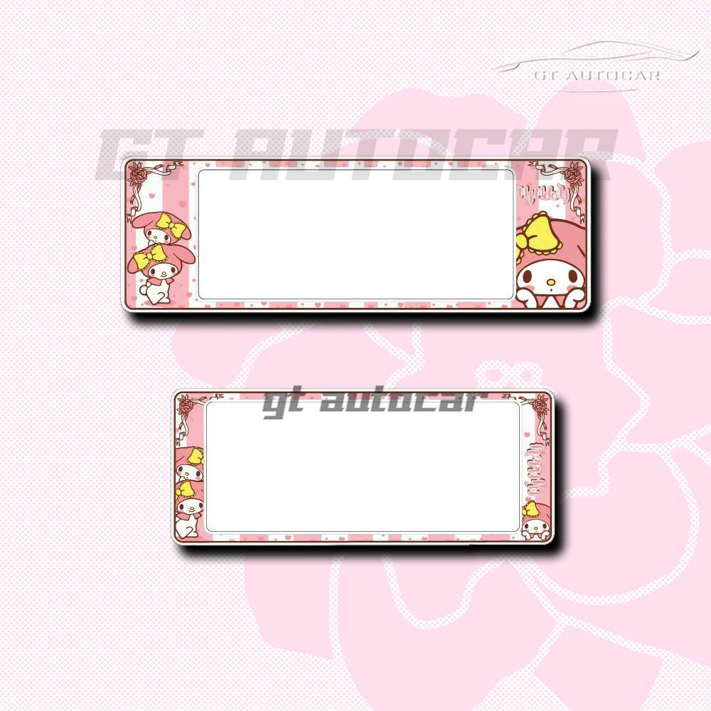 กรอบป้ายทะเบียนรถยนต์กันน้ำ ลาย mymelody กรอบป้ายทะเบียนมายเมโลดี้ - รูปที่ 2