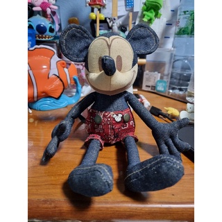 ลดราคาแล้ว!!! ตุ๊กตามิกกี้เม้าส์ งานผ้ายีนส์ วินเทจ หายากสุดๆ ใหม่ป้ายห้อย