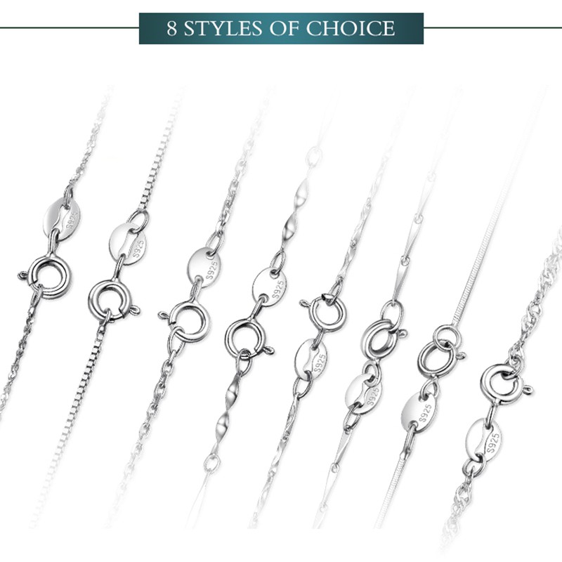 สร้อยคอเงินแท้ 92.5% แฟชั่น เครื่องประดับสำหรับผู้หญิง