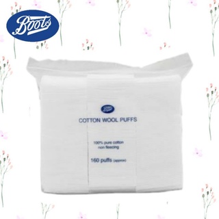 ติดตั้งเครื่องสำอาง สำลี เช็ดเครื่องสำอาง Boots cotton wool puffs คอตตอนแท้ 100%  สำลีแผ่น สำลีรีดขอบ ไม่เป็นขุย เช็ดทำค