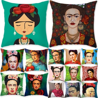 Frida Kahlo ปลอกหมอน ผ้ากํามะหยี่ขนนิ่ม ปลอกหมอนอิง ปลอกหมอนอิง สําหรับโซฟา ที่นั่งรถยนต์ 45 * 45 ซม.