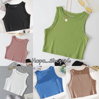 พร้อมส่ง 🌵🧸เสื้อกล้ามครอป คอกลม SML มี6สี น่ารักมากๆ