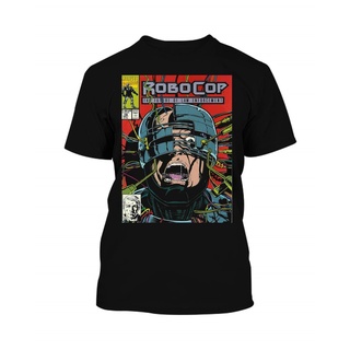 เสื้อยืด มีฮู้ด ลายการ์ตูน Robocop Comic 61 สีดํา 27