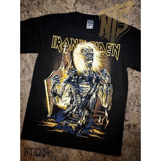 เสื้อยืดผ้าฝ้ายพรีเมี่ยม  239 Iron maiden  ROCK เสื้อยืด เสื้อวง เสื้อดำ สกรีนลายอย่างดี ผ้าหนานุ่ม ไม่หดไม่ย้วย