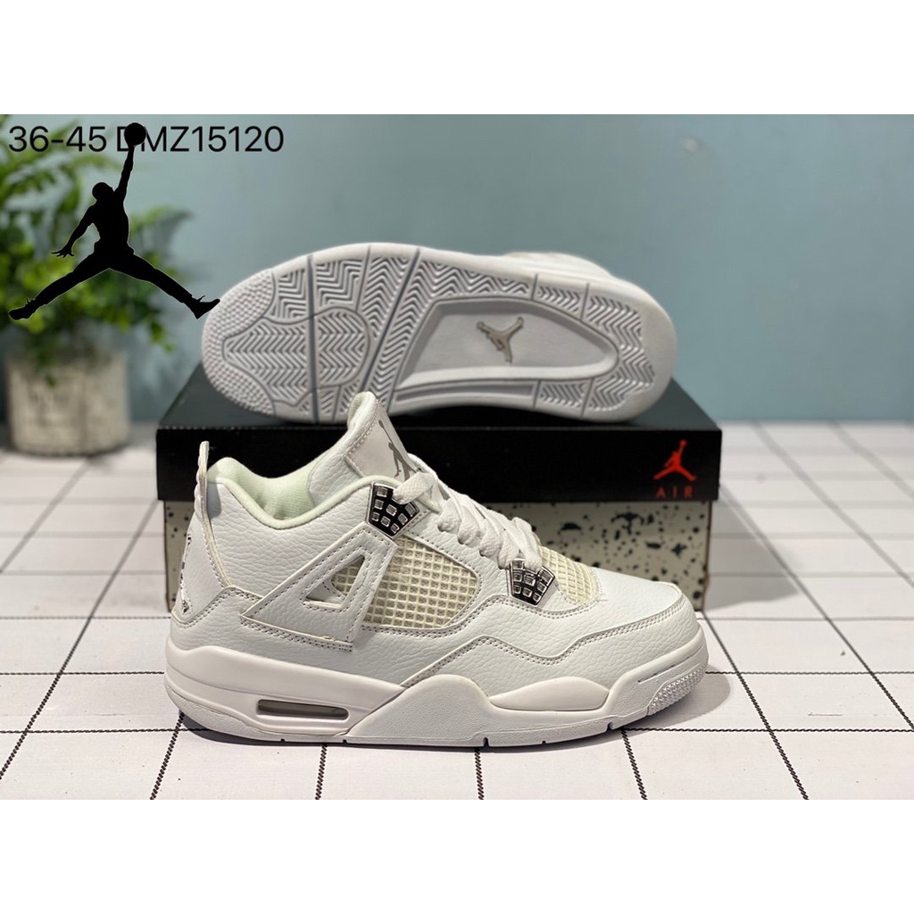 ◐Nike Air Jordan 4 Retro AJ4 รองเท้า Nike Jordan 4 Generation Joe 4 Casual กีฬารองเท้าบาสเก็ตบอลพื้นยางสวมเบาะรองนั่งเบา