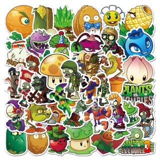 Plants vs. Zombies สติกเกอร์กันน้ำรูปแบบที่แตกต่างกัน, 50 ชิ้น