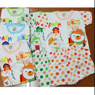 ชุดเด็กแขนสั้นติดกระดุมลายการ์ตูน เซต 6 ชุด 300.-/ 12ชุด 500.-