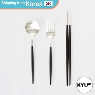 [MENARE Korea] Silver Spoon Chopsticks Fork Set for 2 People Chopstick 2pcs Spoon 2pcs Fork 2pcs | Stainless Steel Tableware Set Cutlery Utensils Eco-Friendly