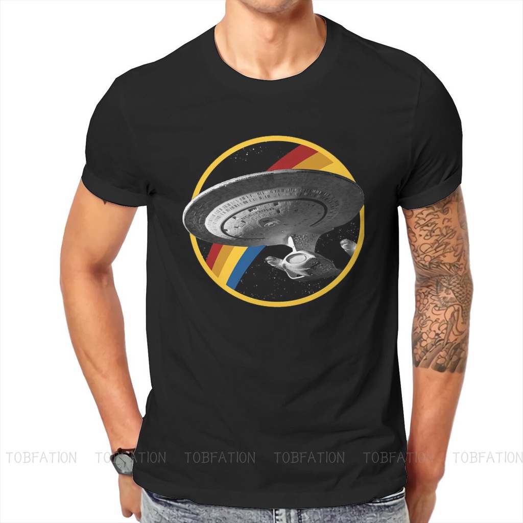 เสื้อยืด พิมพ์ลาย Star Trek Space Science Series ทรงหลวม สีดํา สไตล์ฮาราจูกุ สําหรับผู้ชายS-5XL