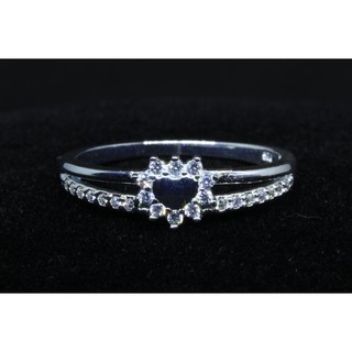 SWEET 16 แหวนเงินล้อมเพชร A001007 / Ring 925 Sterling Silver Heart in Sun rounded with Small CZ Diamonds Korean Fashion