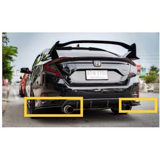 Honda Civic FC ด้านหลังริมฝีปากด้านข้างด้านหลัง Diffuser Lips Thailook Design