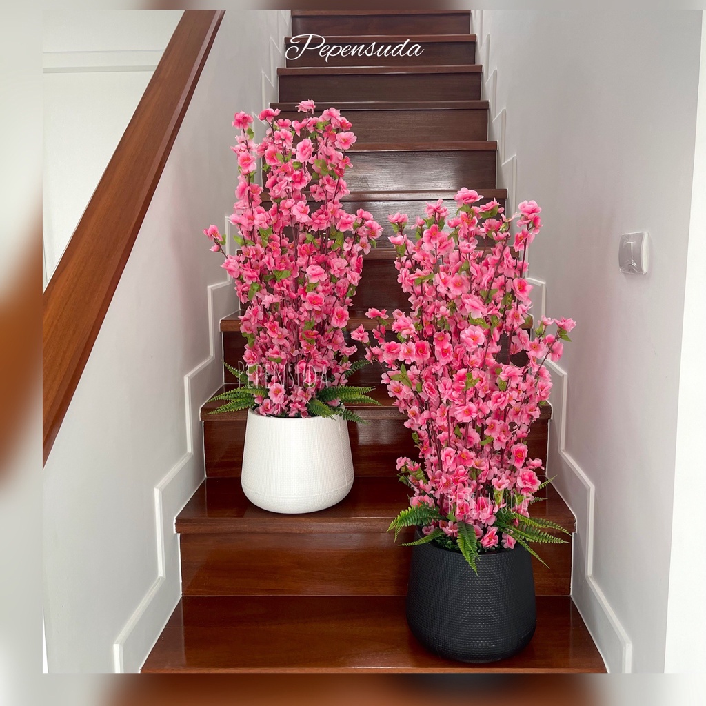 [ออกใบกำกับภาษีได้] 💕ยกเซ็ตต้นซากุระ💕พร้อมกระถาง 90 ซม. ครบชุดสุดคุ้ม สินค้าพร้อมจัดส่งตกแต่งบ้านตกแต่ง