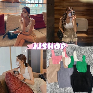 JJ Shop​💜​พร้อมส่ง   เสื้อกล้ามไหมพรม คอวี ผ้านิ่มใส่สบายมีสีหลากหลายสี "88906" -N