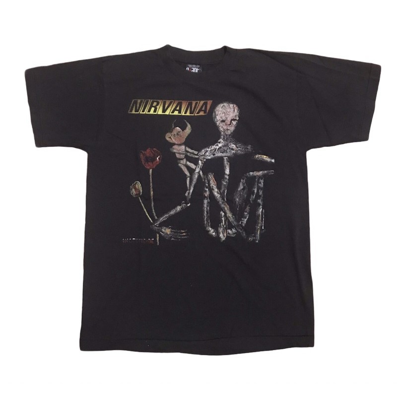 เสื้อวงวินเทจ 90’ nirvana INCESTICIDE กระดูก ผ้าฟอกเก่าสวยมากก