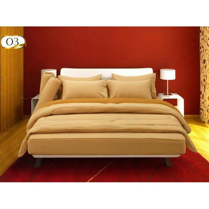 Fair Lady ชุดผ้าปู 6 ฟุต 5 ชิ้นรัดมุม (ไม่รวมผ้านวม) สีพื้นทูโทน งานโรงแรม รีสอร์ท ห้องพัก