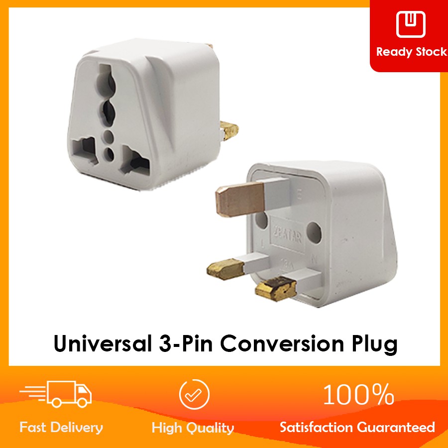 UK 3-Pin Universal Adapter Plug Head UK 3 Pin Plug Socket US/EU/AU to UK Plug Adaptor