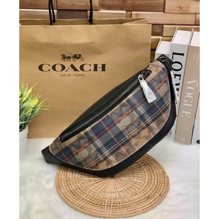 COACH WARREN BELT BAG IN SIGNATURE WITH PLAIDD PRINT