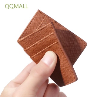 Qqmall กระเป๋าสตางค์กระเป๋าใส่เหรียญบัตรเครดิตบัตรประจําตัวประชาชนกระเป๋าหนัง Pu แบบบางสําหรับผู้หญิงผู้ชาย