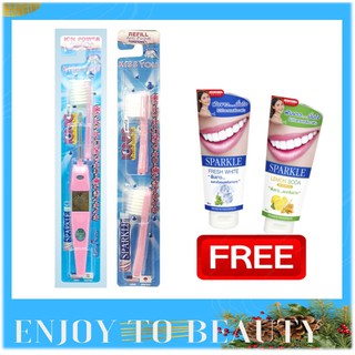 [สีชมพู]แปรงสีฟัน ไอออนิค ขายดีอันดับ 1 ในญี่ปุ่น ขจัดคราบพลัค Sparkle Ionic Toothbrush สปาร์คเคิล ขจัดคราบหินปูน