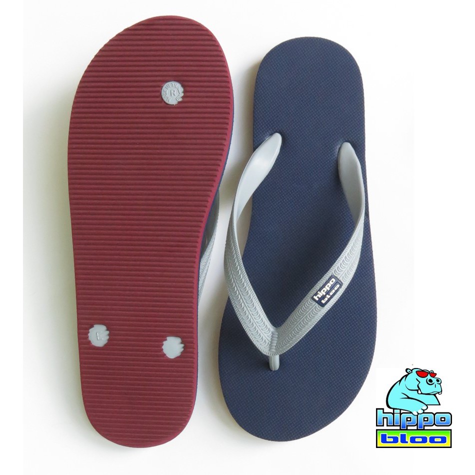 Hippo bloo รองเท้าแตะฮิปโปบูล Navy Reddish ชาย/หญิง กรมท่า/แดง หูเทา เบอร์9 -13
