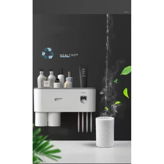 ECOCO ชุดที่เก็บแปรงสีฟันพร้อมแก้วน้ำ ติดผนัง 1-3แก้ว