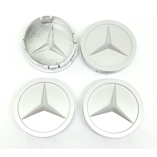 ฝาครอบดุมล้อ BENZ เบนซ์ ดาว 59mm. พื้นเงิน