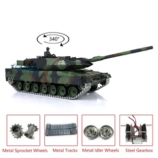 (กล่องดำ MS) รถถังบังคับ Heng Long Leopard 2A6 บอร์ด 7.0 อัพเกรดชิ้นส่วนเป็นเหล็ก