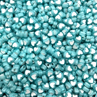 50 pcs/batch 8mm lake blue พีชหัวใจอะคริลิค love spacer ลูกปัดสำหรับ DIY เครื่องประดับทำ