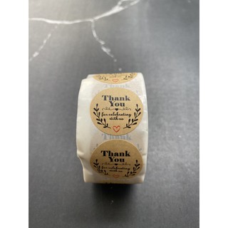 สติ๊กเกอร์ลาย Thank you ขนาด (8*5*4cm)