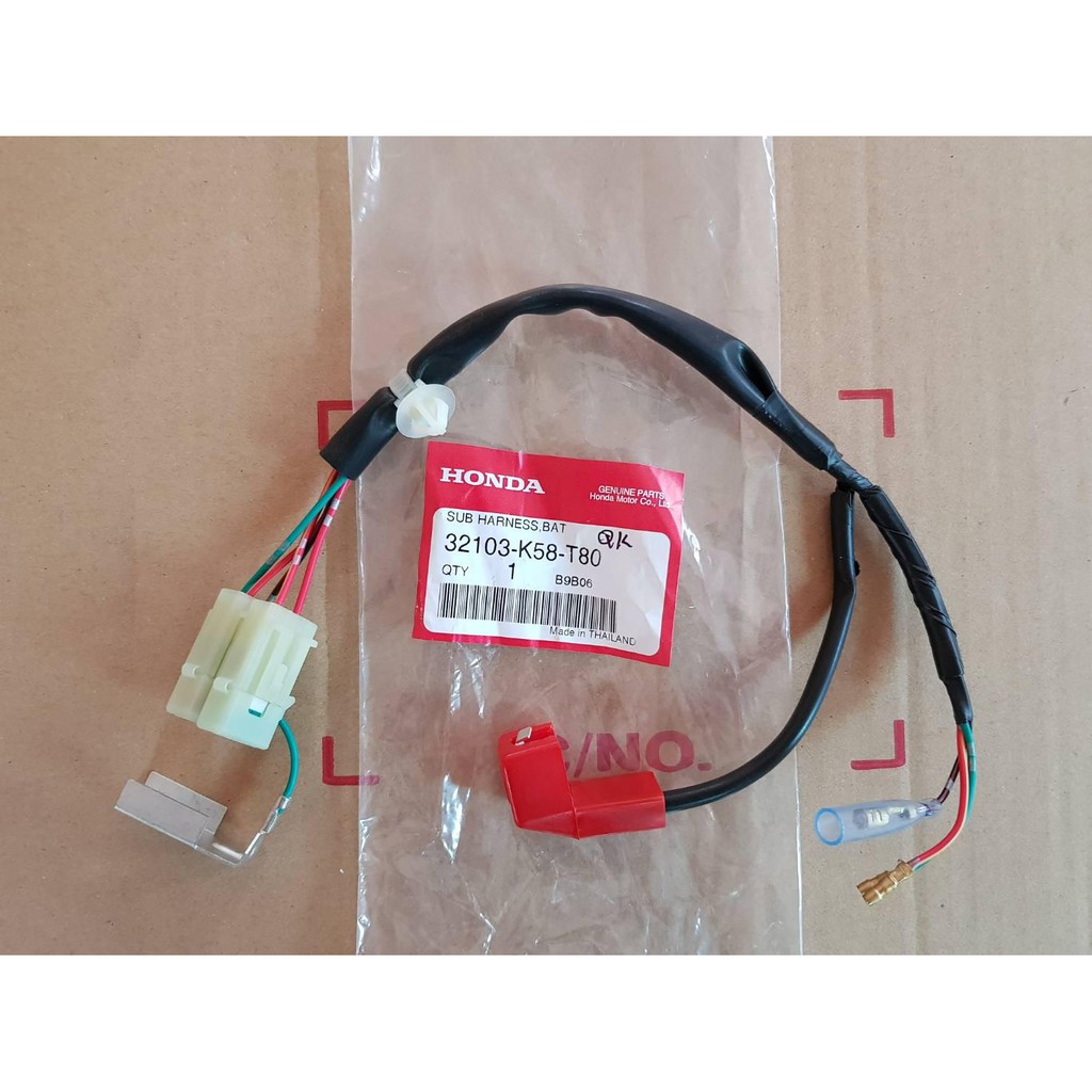 สายไฟ สายไฟขั้วแบต รุ่นสตาร์ทเท้า ของแท้เบิกศูนย์ HONDA เวฟ 110i ปี2011-2020 รหัสอะไหล่ 32103-K58-T8